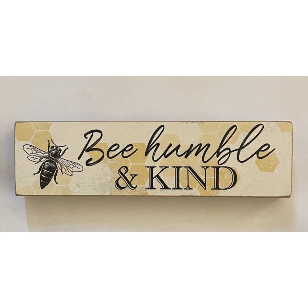 Young’s Inc. Bee Humble & Kind 7.5 in x 2 in Wall Decor Sign